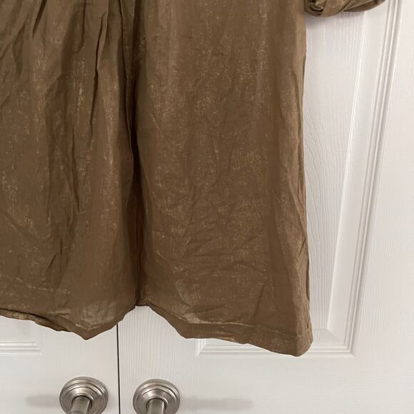 Vera Wang Brown with Gold Metallic Boatneck Top - Picture 4 of 6